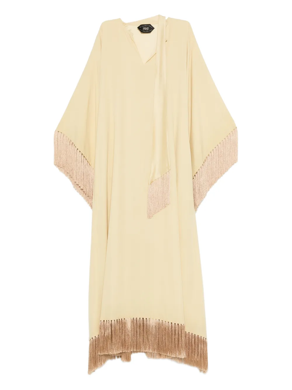 Taller Marmo tassel-trims shift asymmetric kaftan dress | amarillo | Image 1