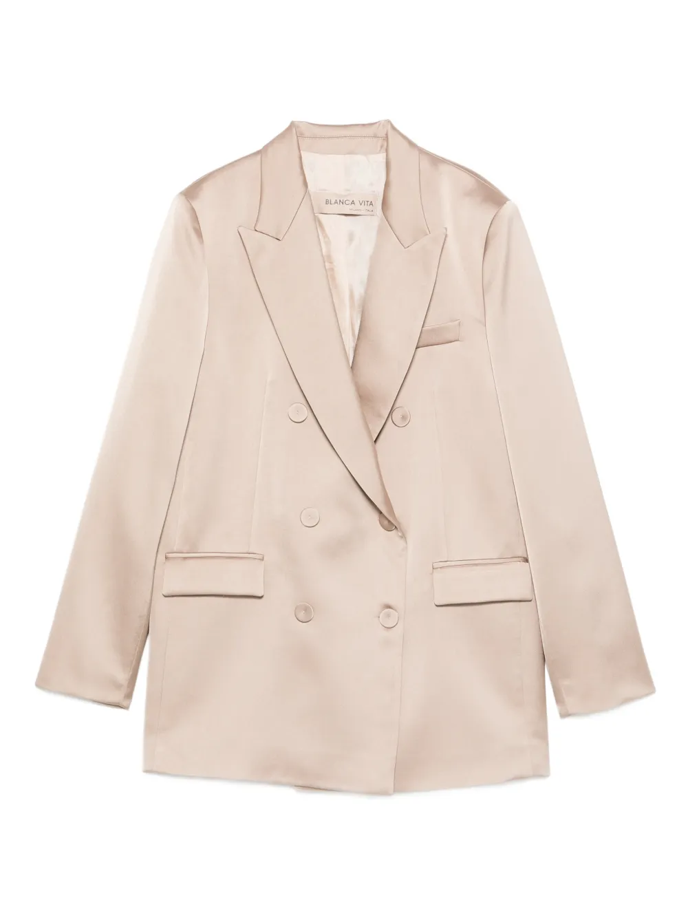 Blanca Vita Double-breasted Blazer In Neutral