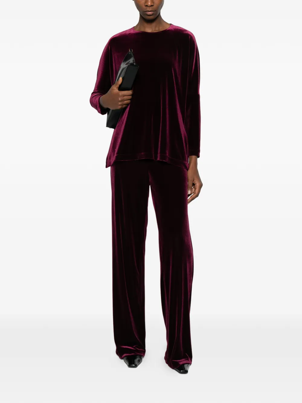 Blanca Vita velvet straight trousers - Paars