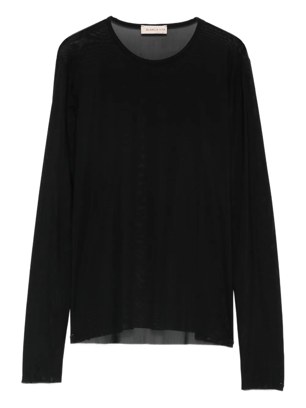 Blanca Vita long-sleeve crew-neck top - Nero