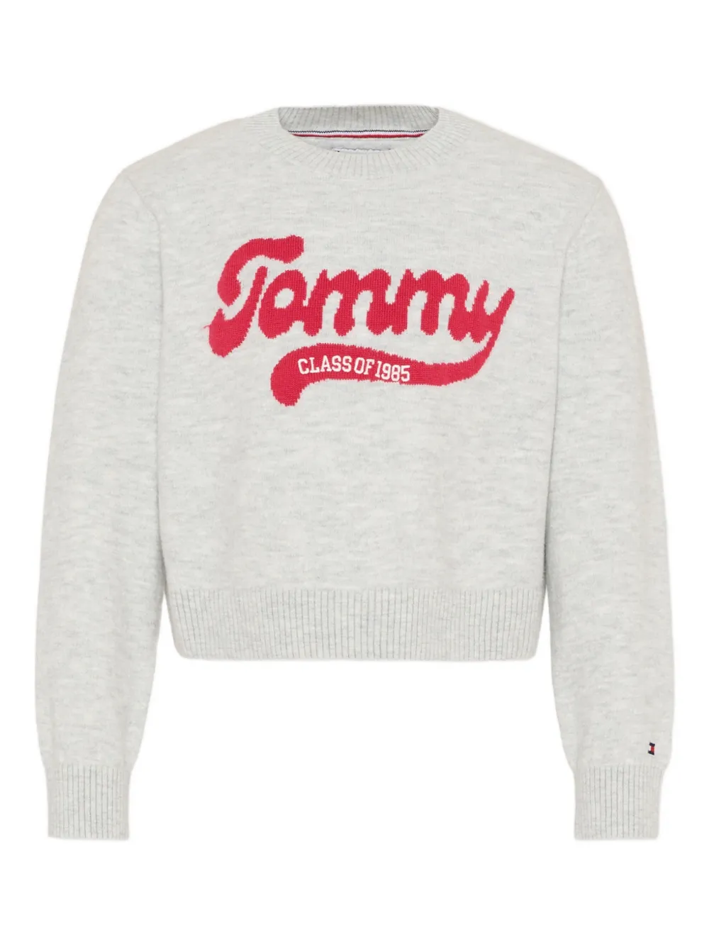 Tommy Hilfiger Junior top con logo en intarsia y cuello redondo | gris | Image 1