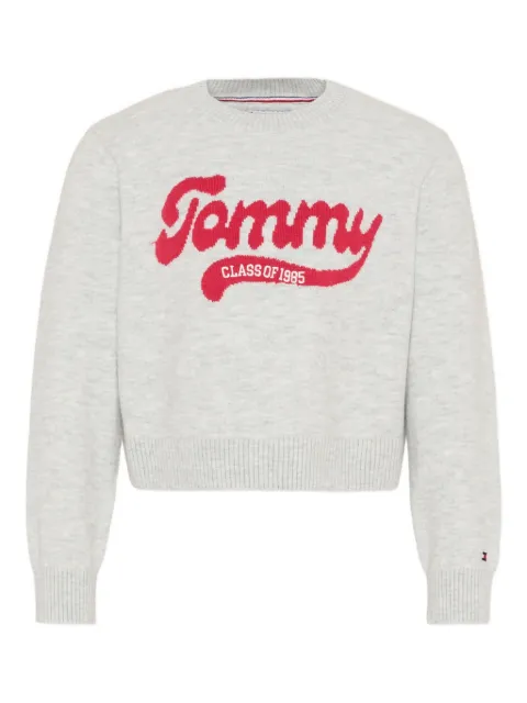 Tommy Hilfiger Junior logo-intarsia crew-neck top