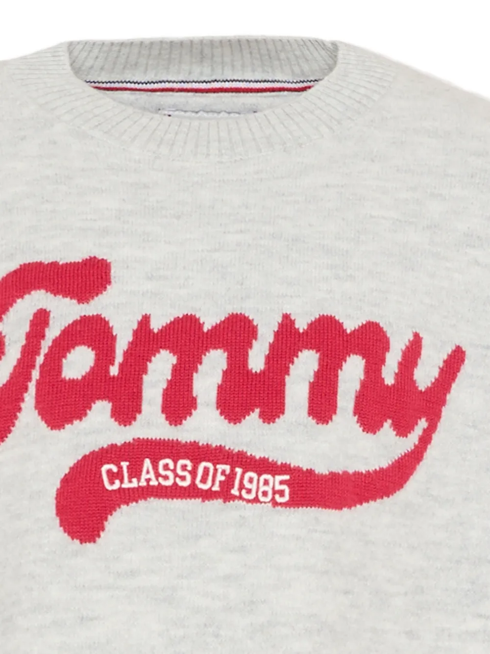 Tommy Hilfiger Junior Top met ronde hals en logo intarsia Grijs