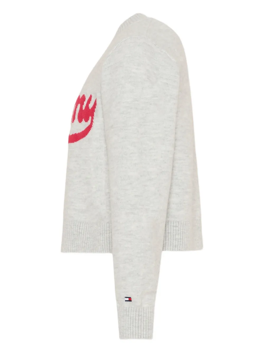  Tommy Hilfiger Junior Logo-intarsia Crew-neck Top - Grey 