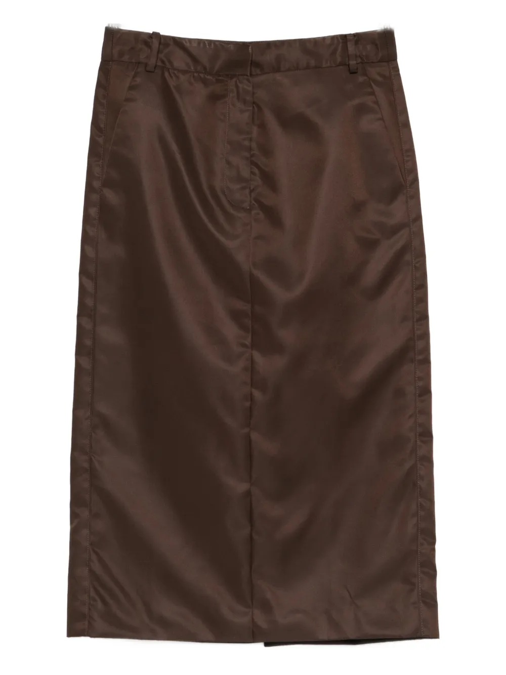 Tibi front-vent midi skirt - Marrone