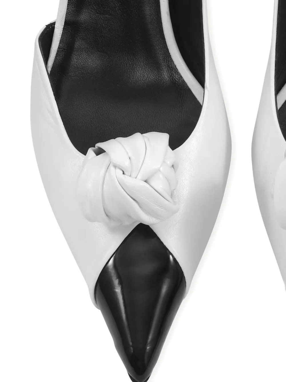  Rotate Birger Christensen Knot-appliqué Leather Pumps - White 