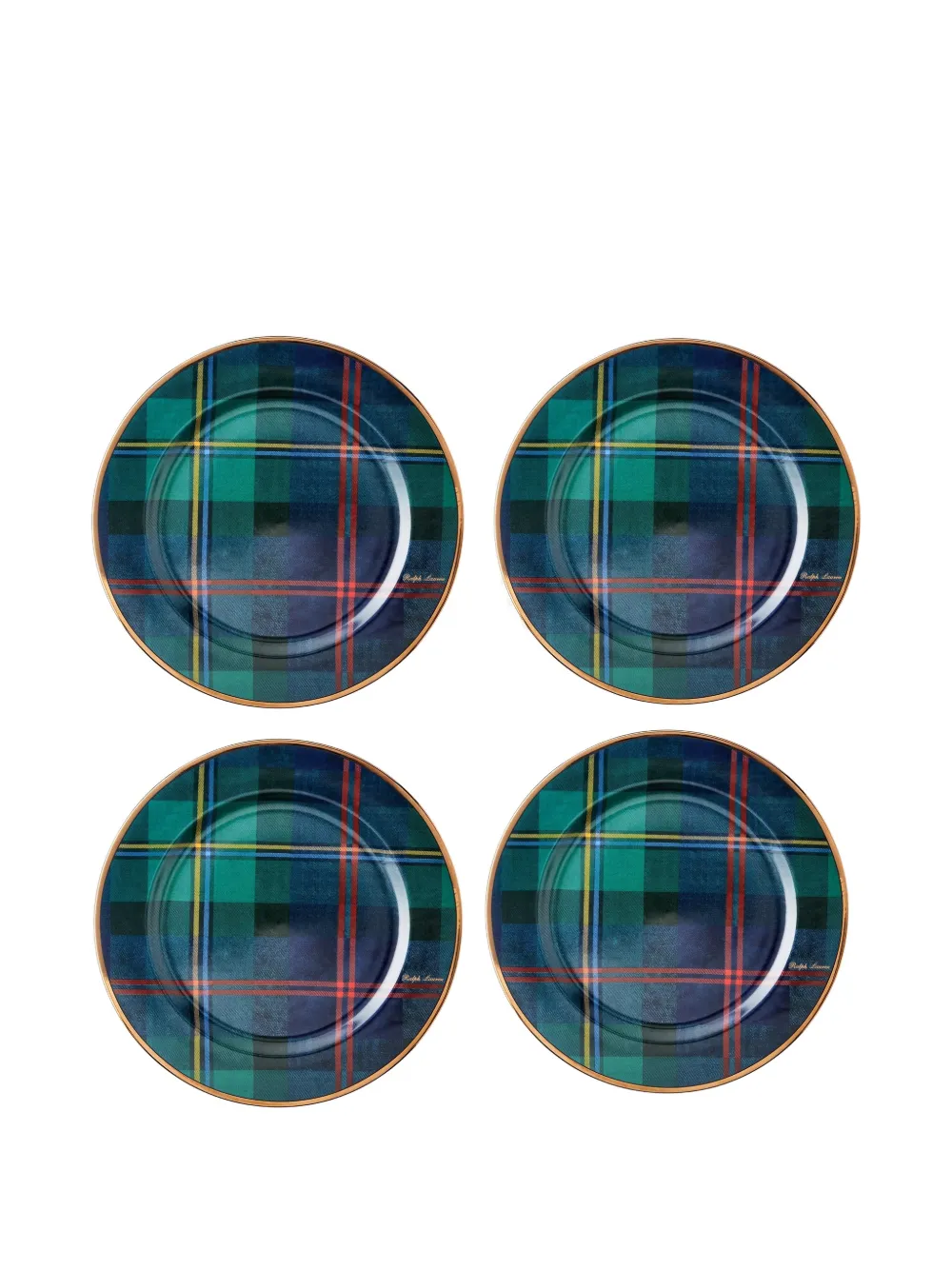 Ralph Lauren Home plaid-pattern plates (set of four) | Green | Image 1
