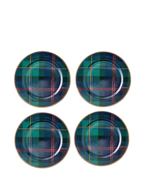 Ralph Lauren Home plaid-pattern plates (set of four)