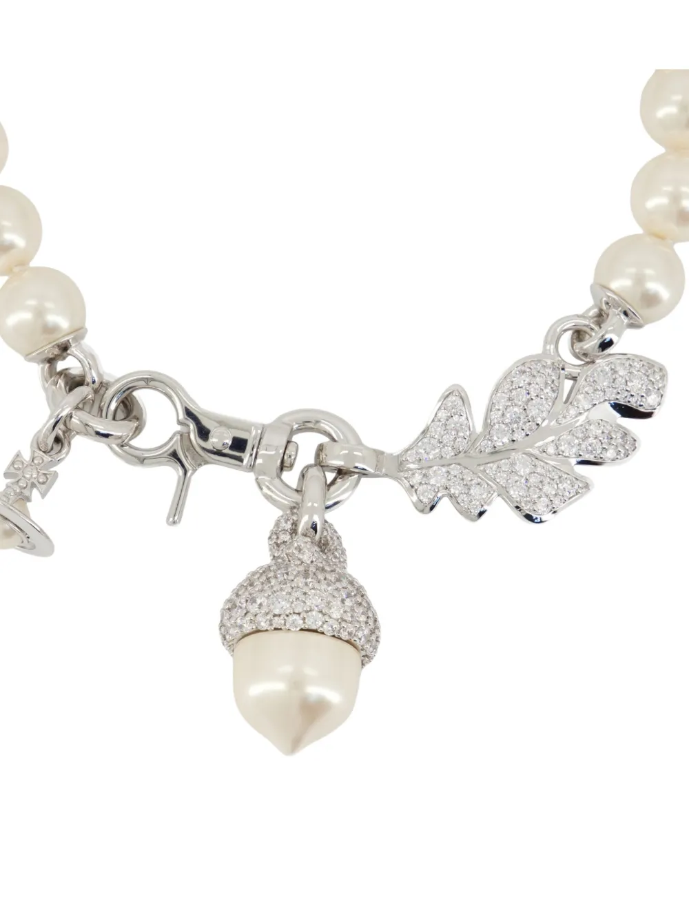 Vivienne Westwood pearl charm necklace - Wit