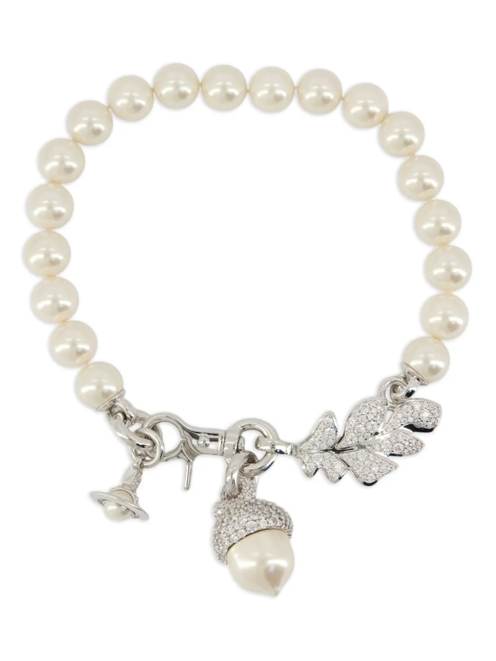 Vivienne Westwood pearl charm necklace - Bianco