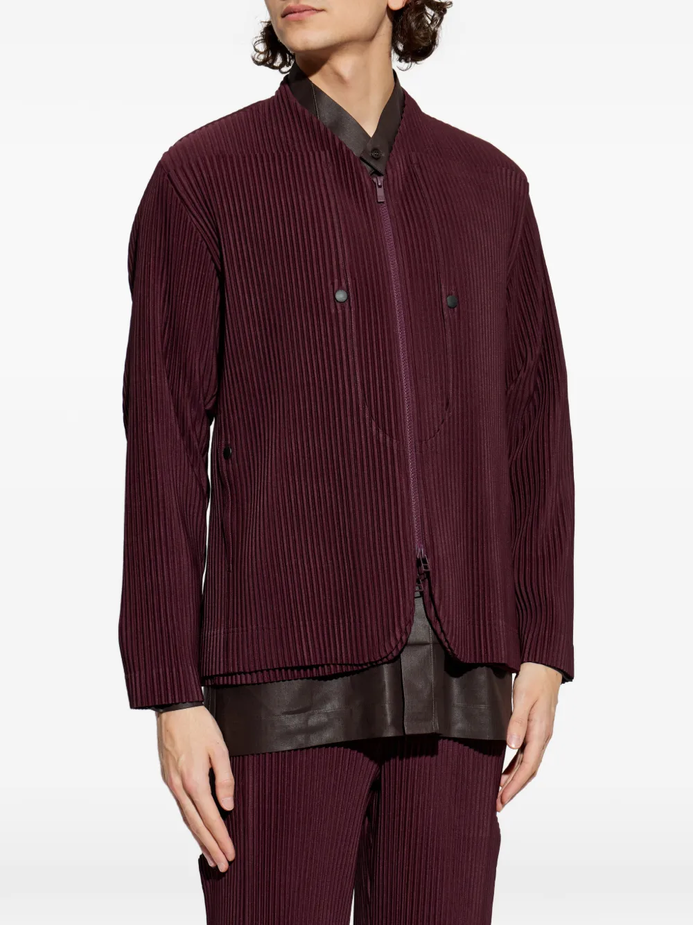 Homme Plissé Issey Miyake Quarry zip-up Jacket | Red | FARFETCH AO