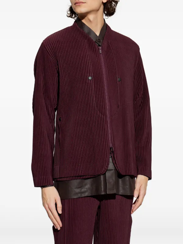 Homme Plissé Issey Miyake Quarry zip-up Jacket | Red | FARFETCH AO