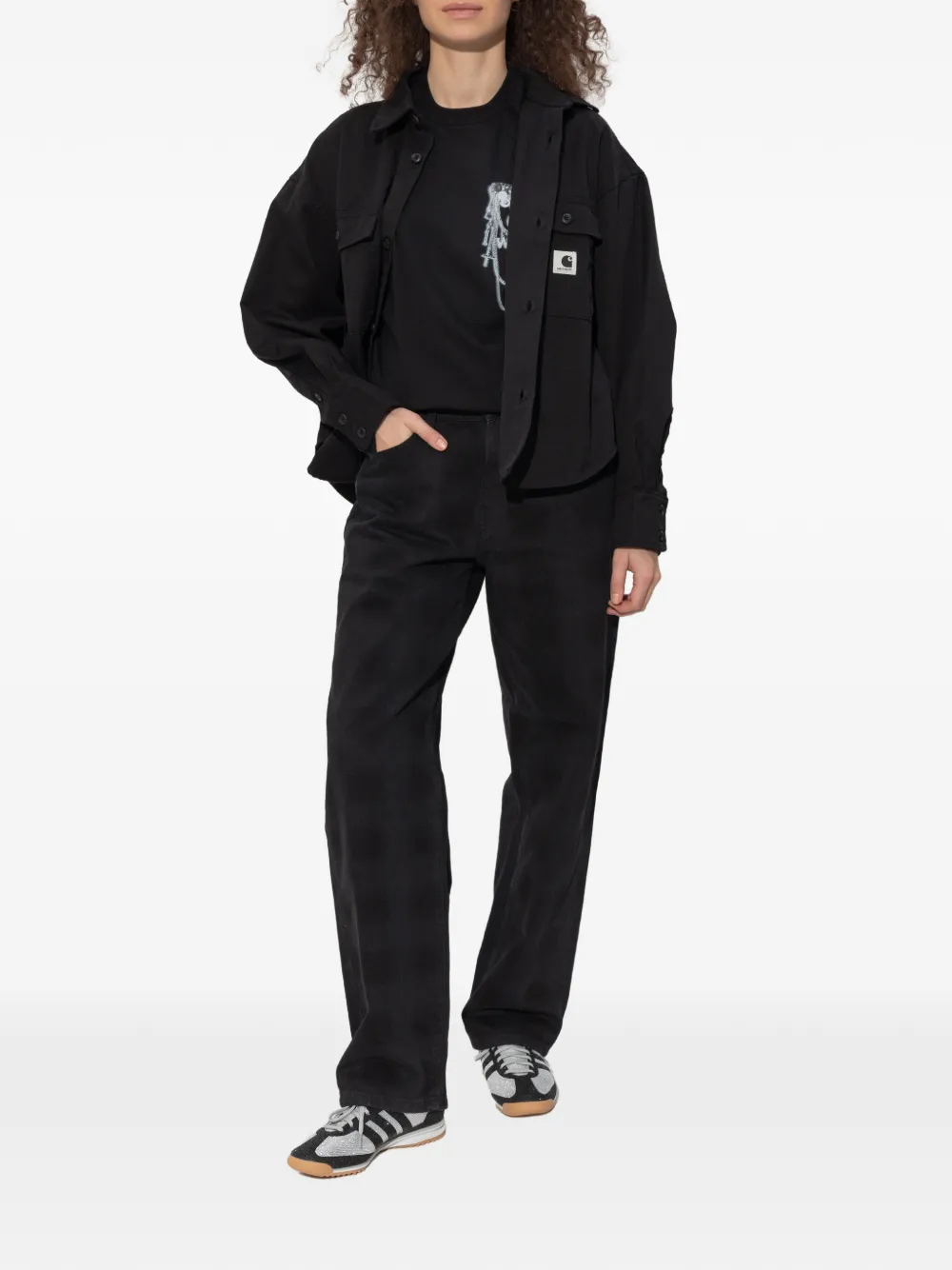 Carhartt WIP logo-patch jeans - Zwart