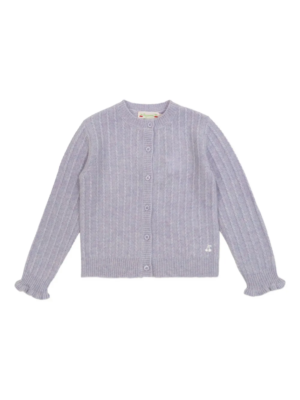 Bonpoint cable-knit ruffled cardigan - Viola