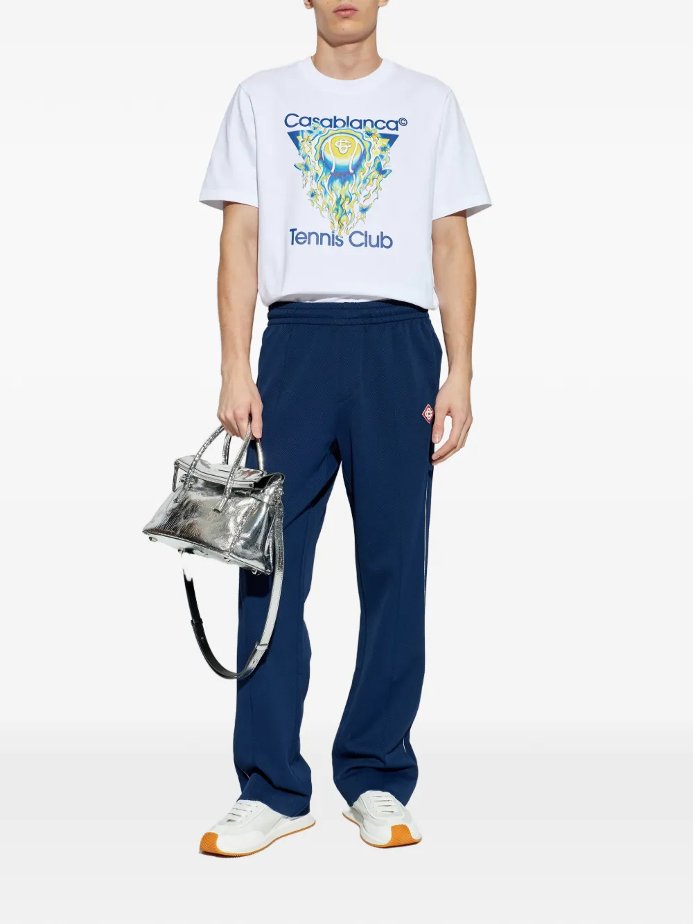 Casablanca logo-appliqué track pants - Blauw