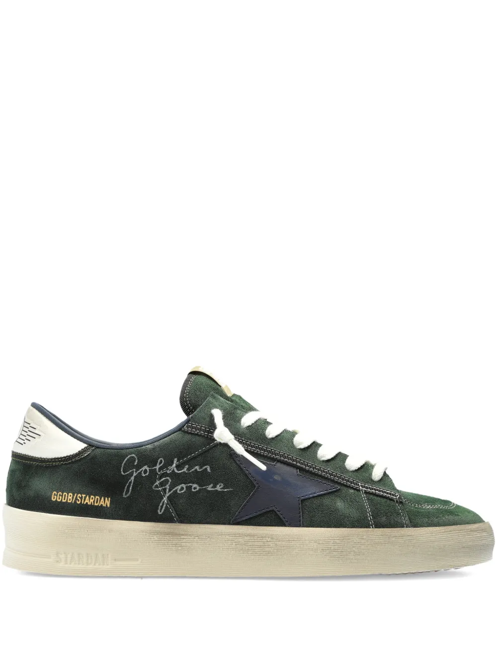 Golden Goose star appliqué stardan trainers | Green | Image 1