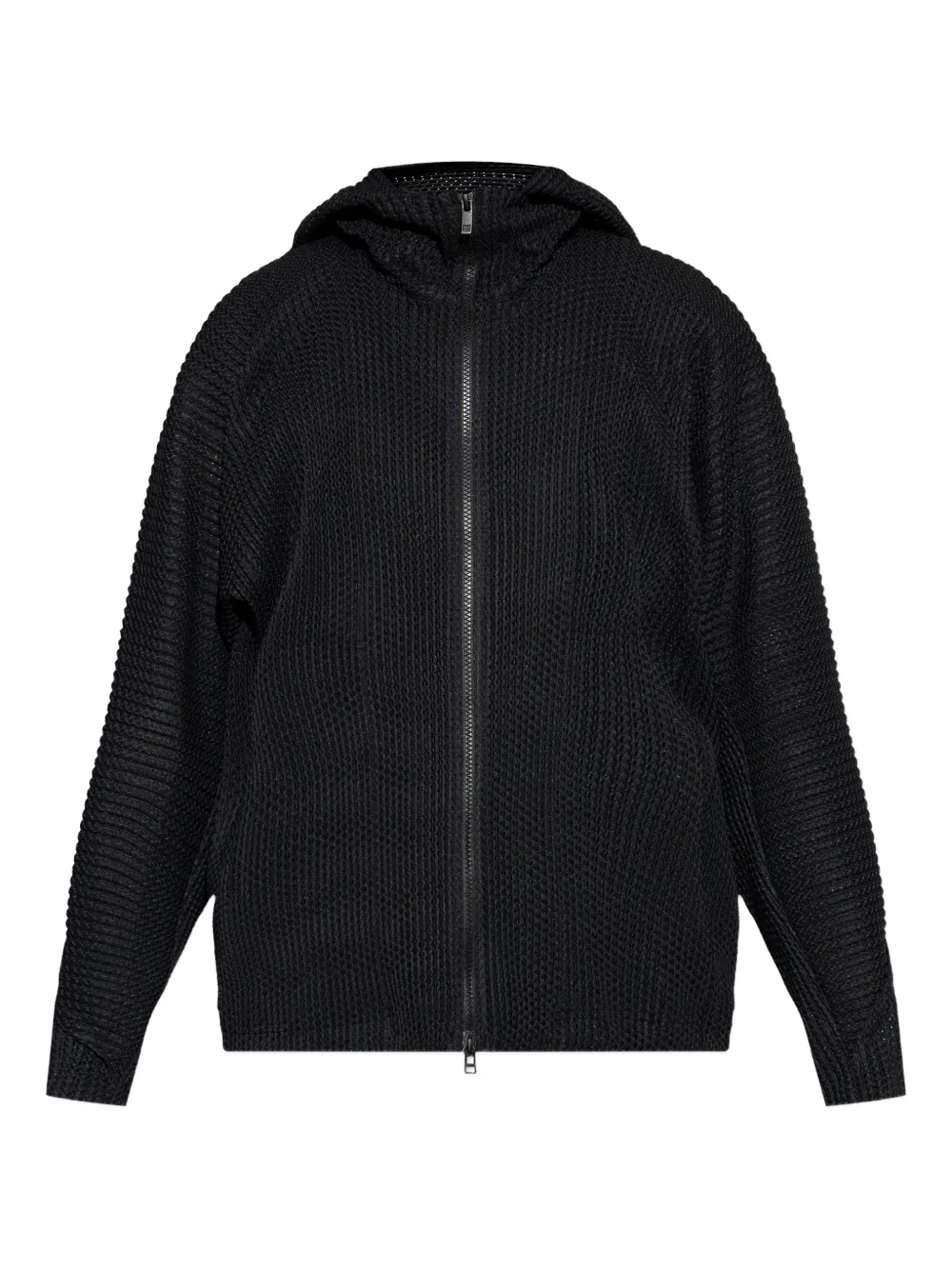 Homme Plissé Issey Miyake Wickerwork hooded jacket - Nero