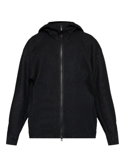 Homme Plissé Issey Miyake Wickerwork hooded jacket