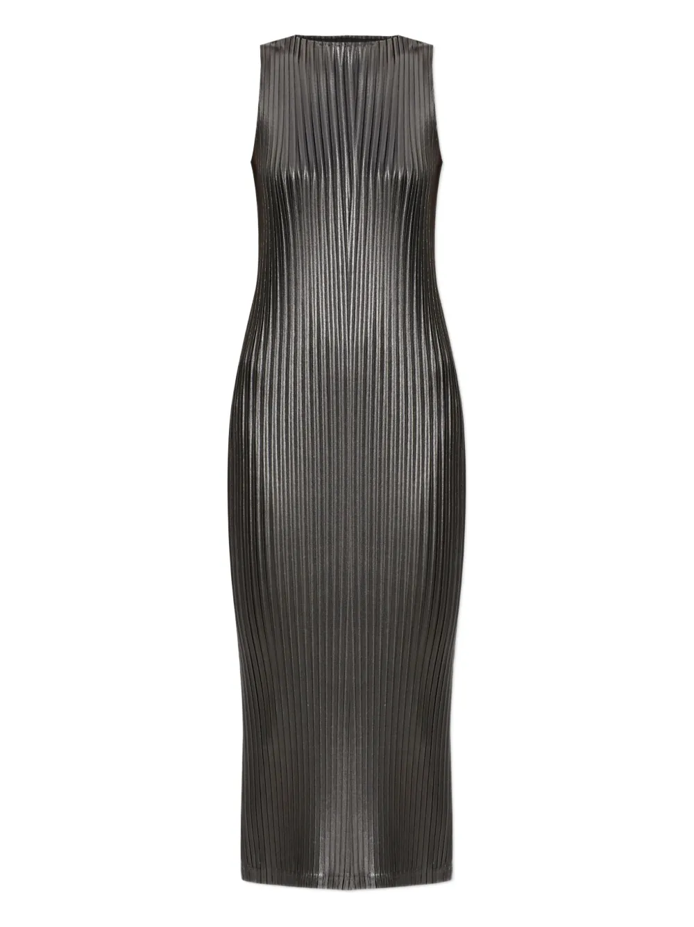 Issey Miyake pleated sleeveless midi dress - Verde