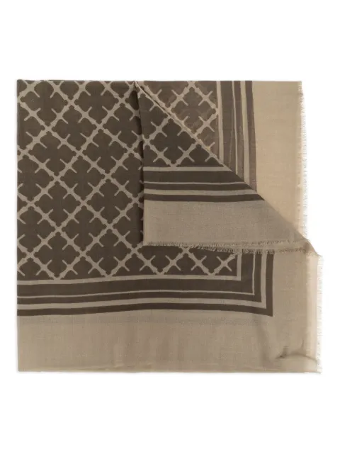 By Malene Birger patterned fringed scarf