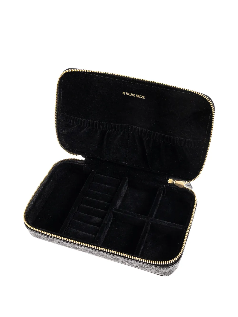 By Malene Birger Bea Patterned Zip Jewellery Box In Black