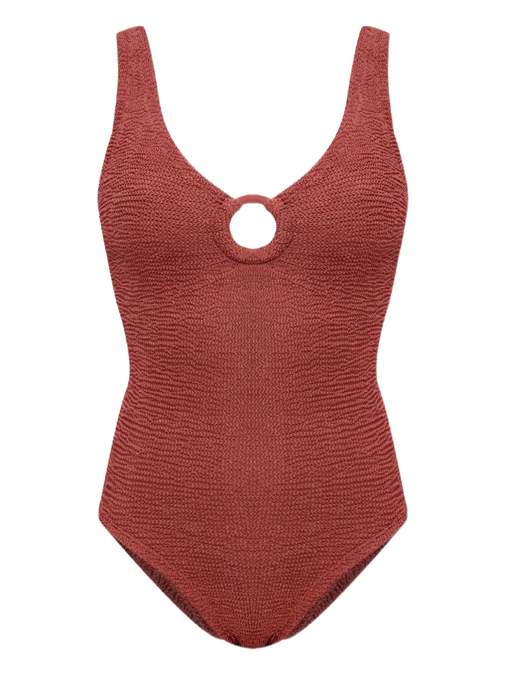 Hunza G Celine hoops crinkle swimwear - Marrone