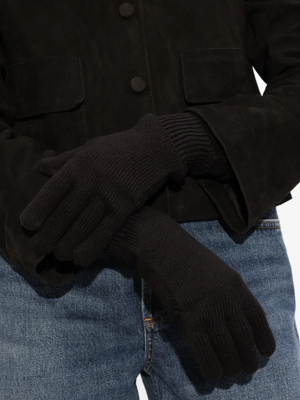 Issey Miyake Cut-out Gloves In Black