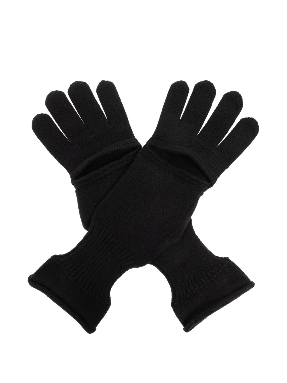 Issey Miyake cut-out gloves - Zwart