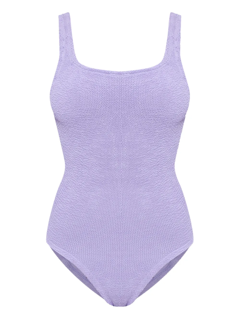 Hunza G Coverage square-neck crinkle swimsuit - Viola