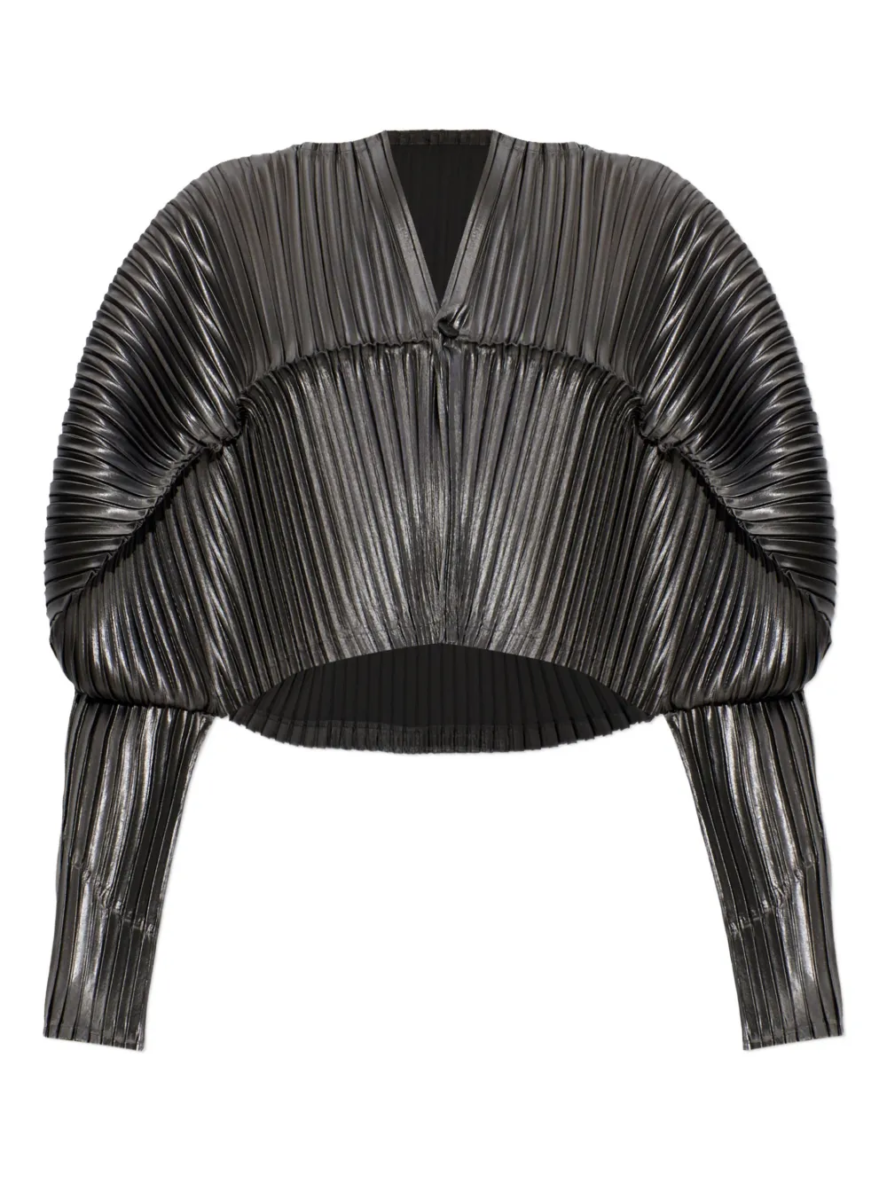 Issey Miyake buttoned pleated top | gris | Image 1