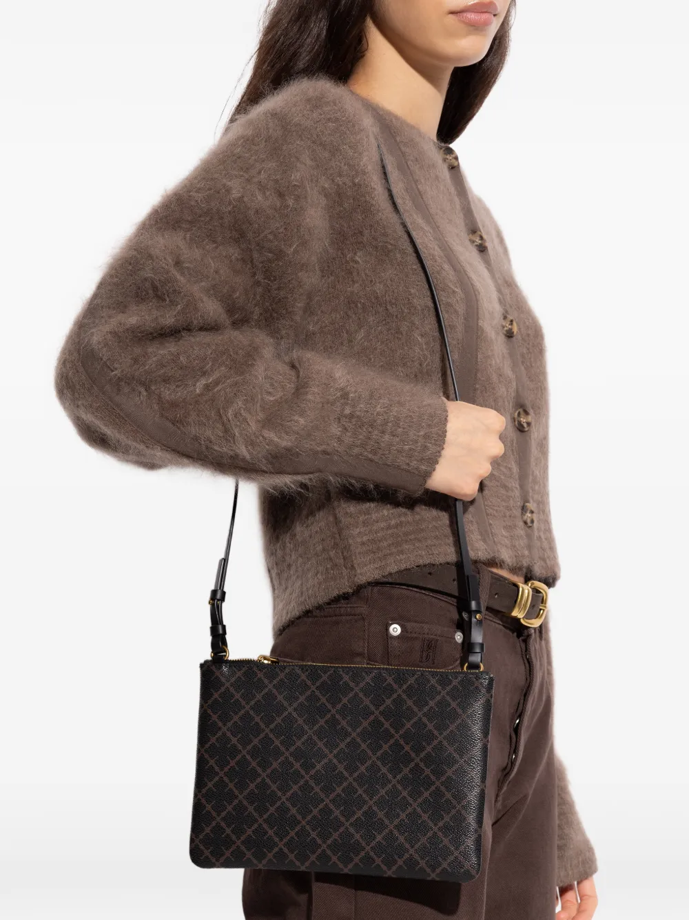  By Malene Birger Patterned Zip Make Up Bag - Black 