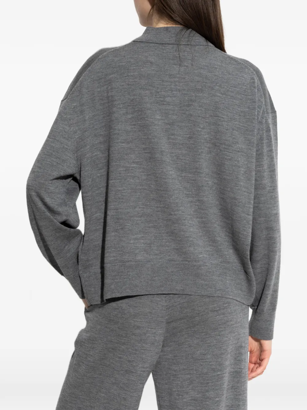 Anine Bing Buttoned Polo Top In Gray