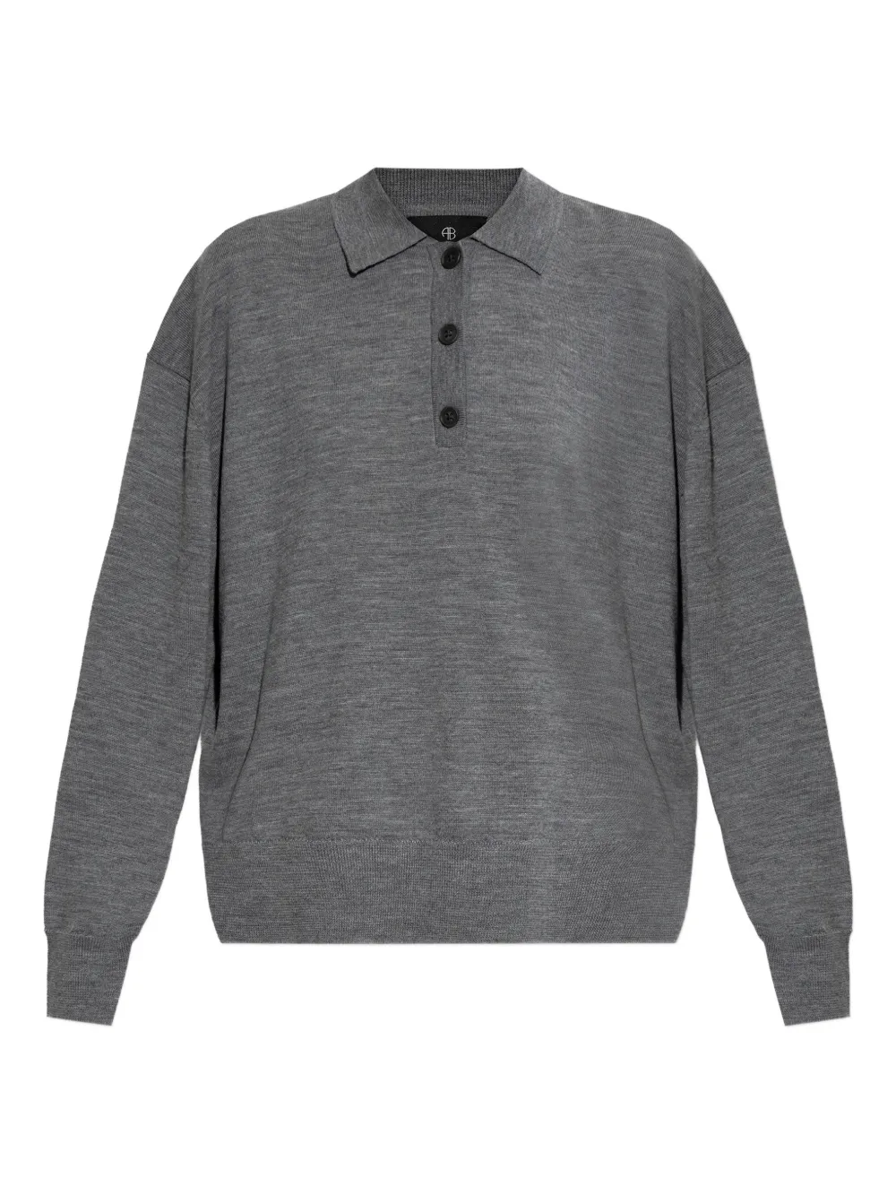 ANINE BING playera tipo polo con botones | gris | Image 1