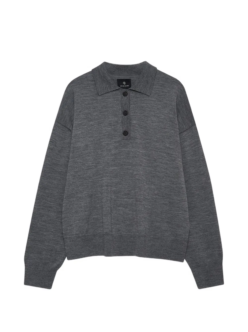 ANINE BING buttoned polo top - Grau
