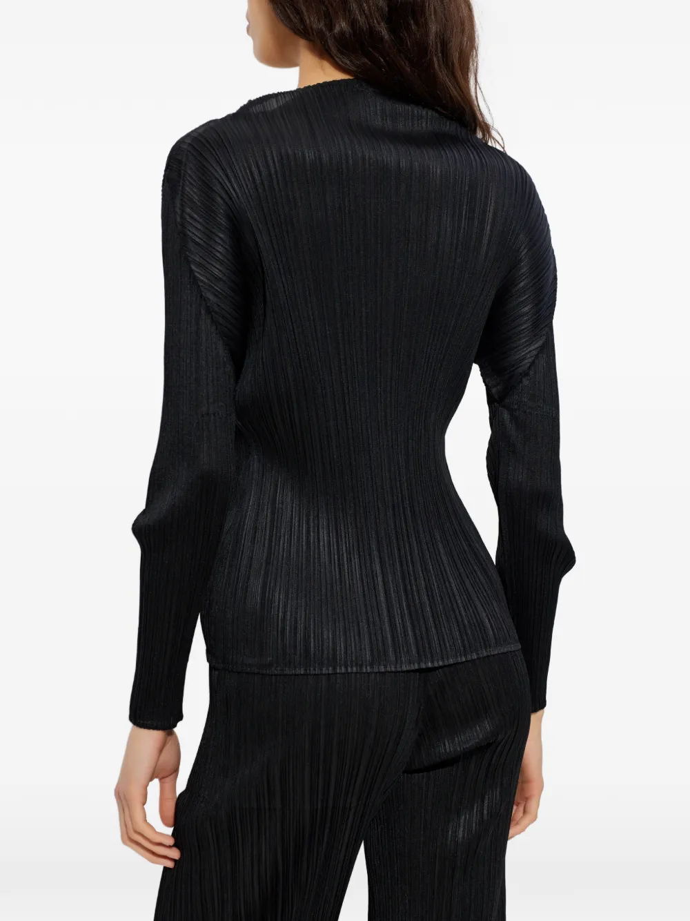 Pleats Please Issey Miyake Pleats Long-sleeve Top - Black 
