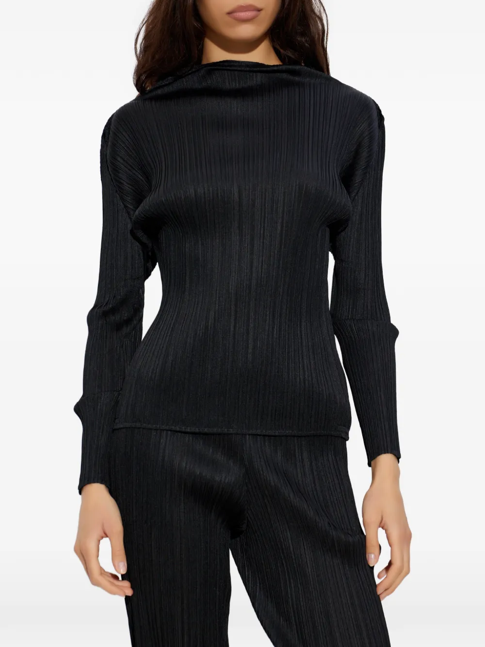 Pleats Please Issey Miyake top con pliegues | negro | Image 1
