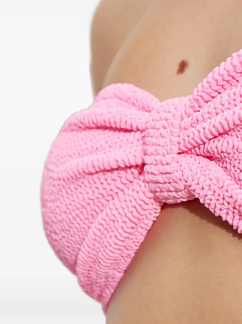 Hunza G Jean Crinkle Knot Bikini In Pink