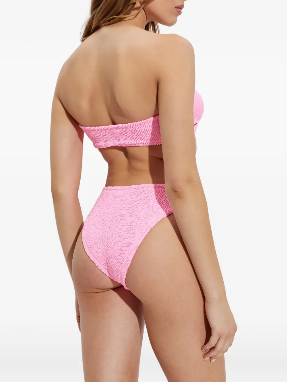 Hunza G Jean Crinkle Knot Bikini In Pink