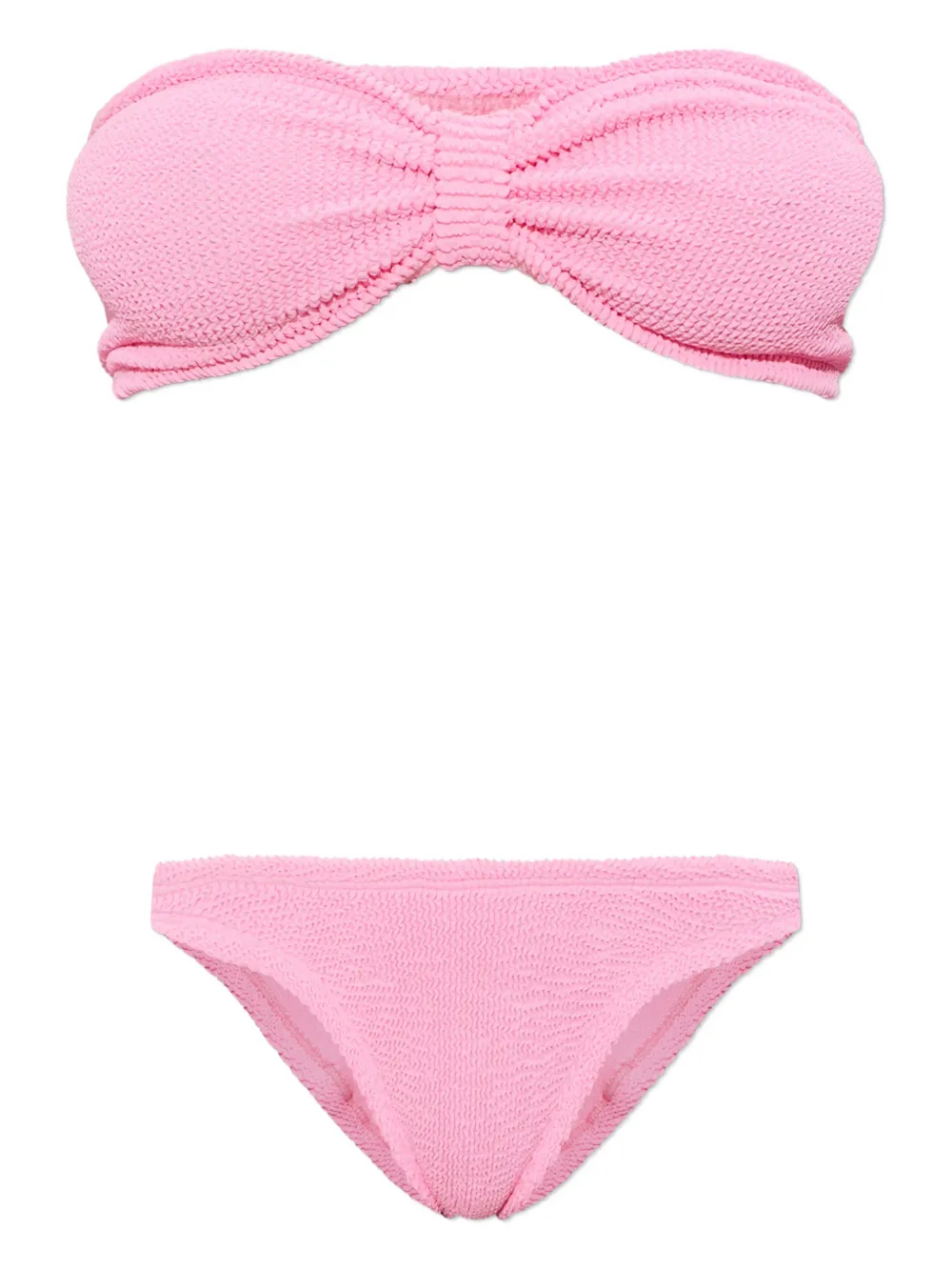 Hunza G Jean Crinkle Knot Bikini In Pink