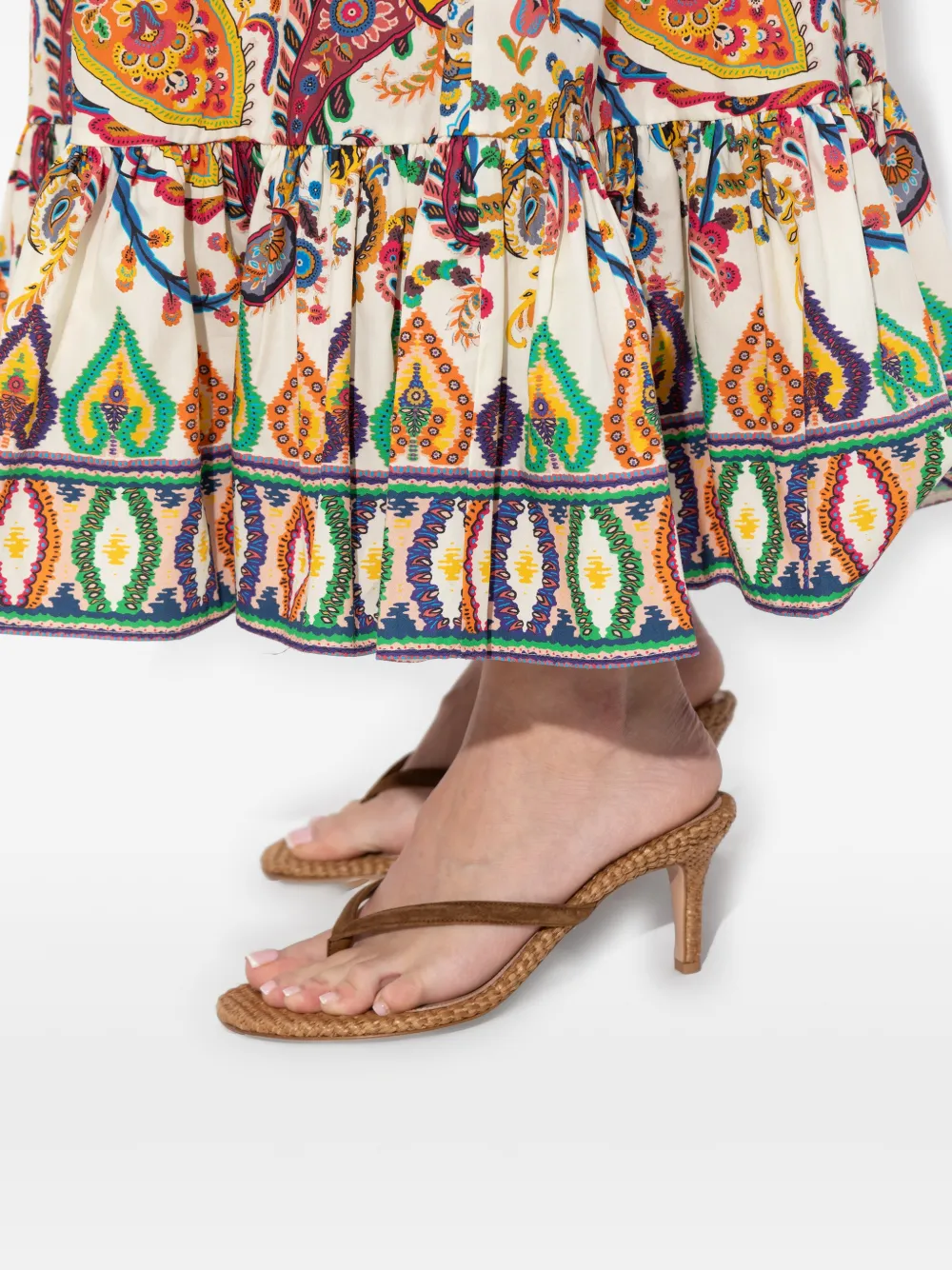 Gianvito Rossi Suède geweven muiltjes met hak Bruin