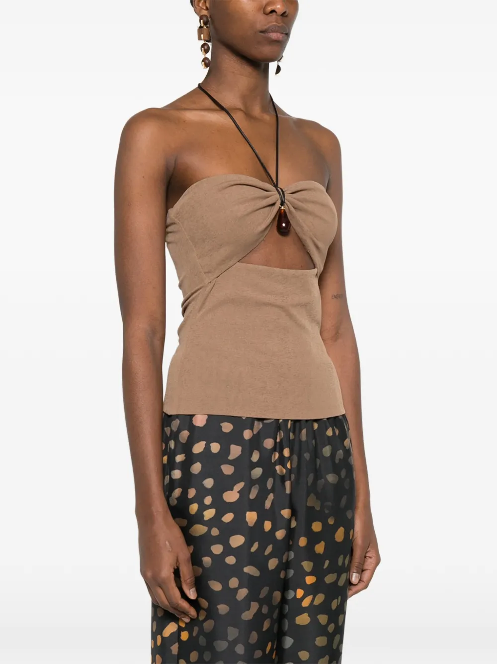  Nanushka Cut-out Strap Bandeau Top - Neutrals 