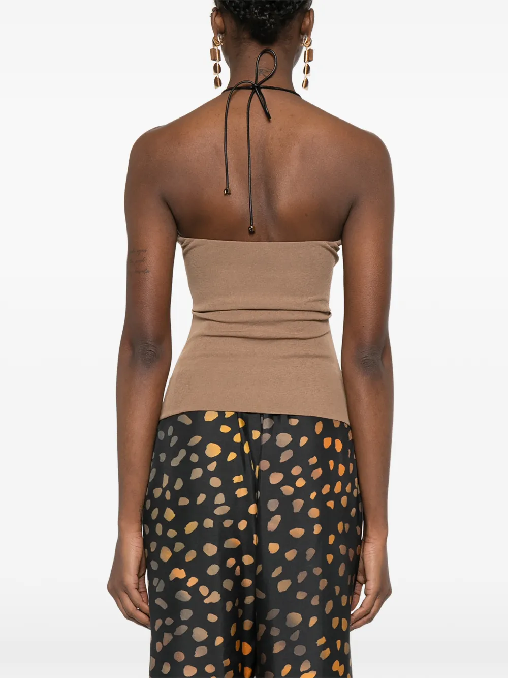 Nanushka Bandeau top met uitgesneden bandje Beige