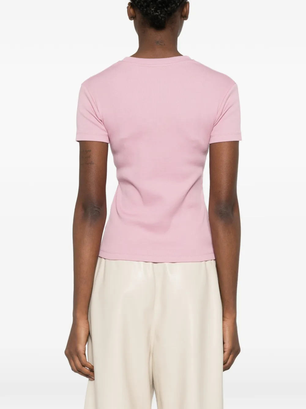 Nanushka Slim-fit cropped T-shirt Roze