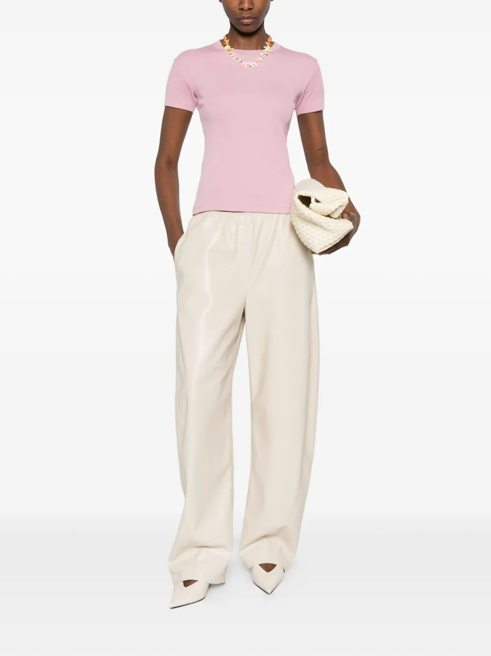  Nanushka Slim Fit Cropped T-shirt - Pink 