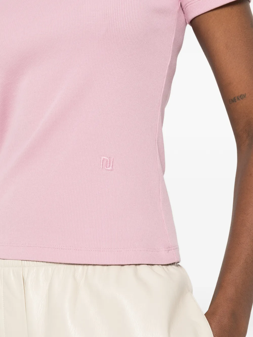 Nanushka Slim-fit cropped T-shirt Roze