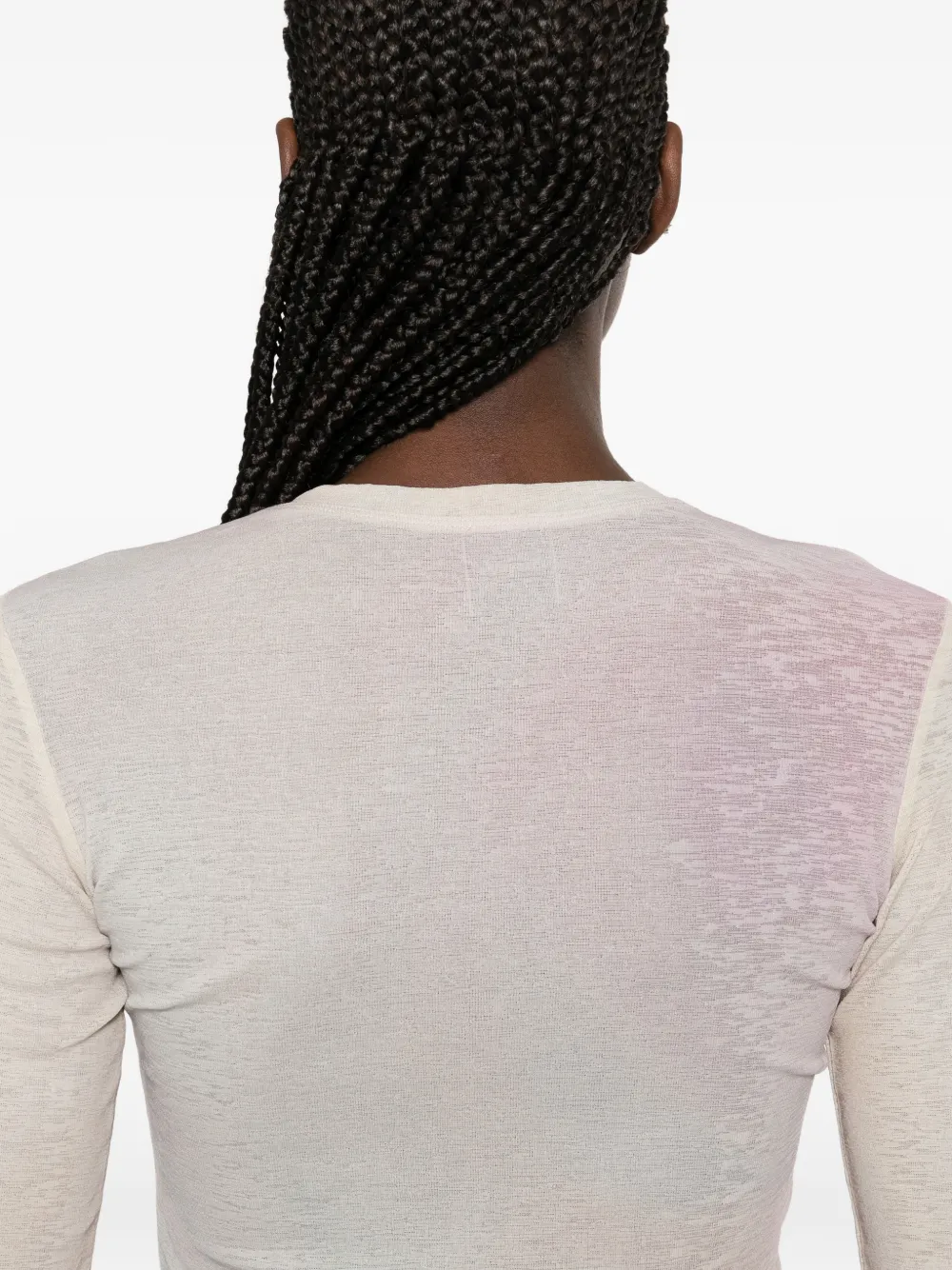 Nanushka Top met ronde hals en lange mouwen Beige