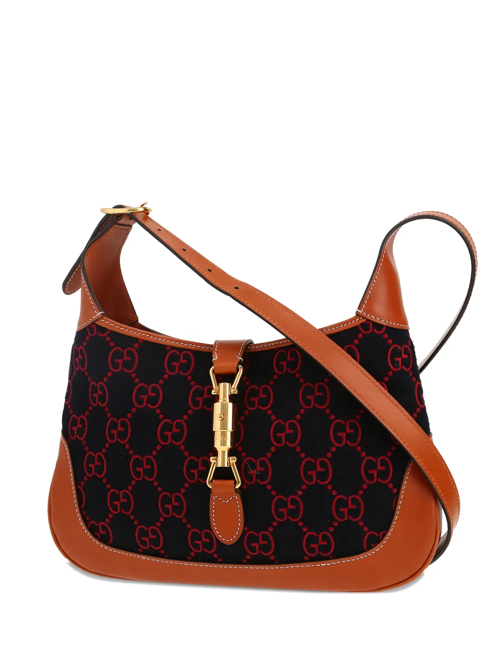 Gucci Pre-Owned 2020s Jackie 1961 felt-monogram handbag - Nero