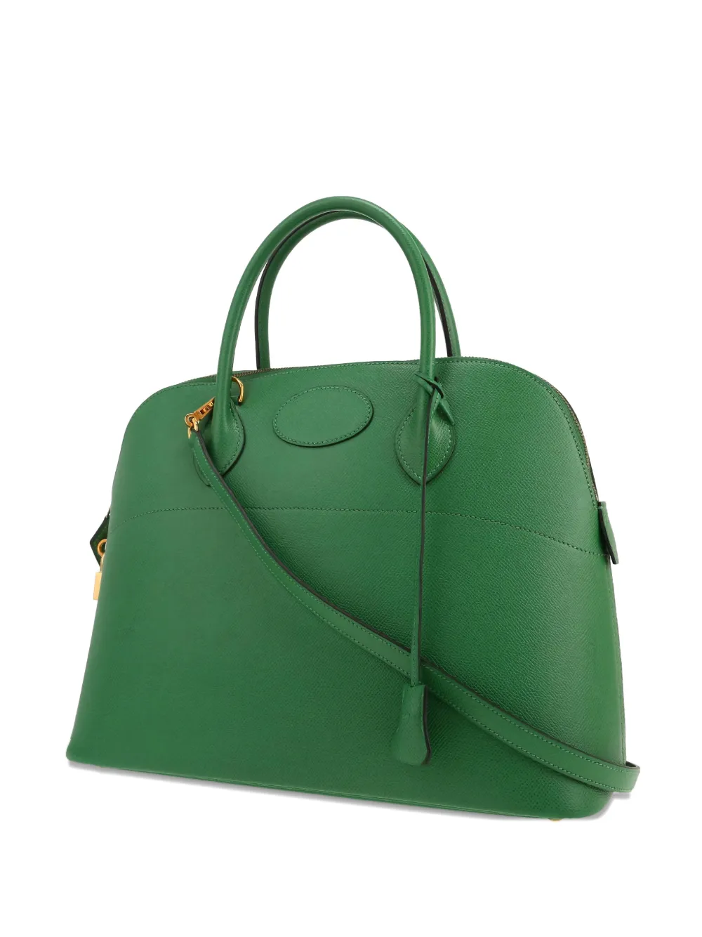 Pre-owned Hermes 1995 Bolide 35 Leather Tote Bag In Green