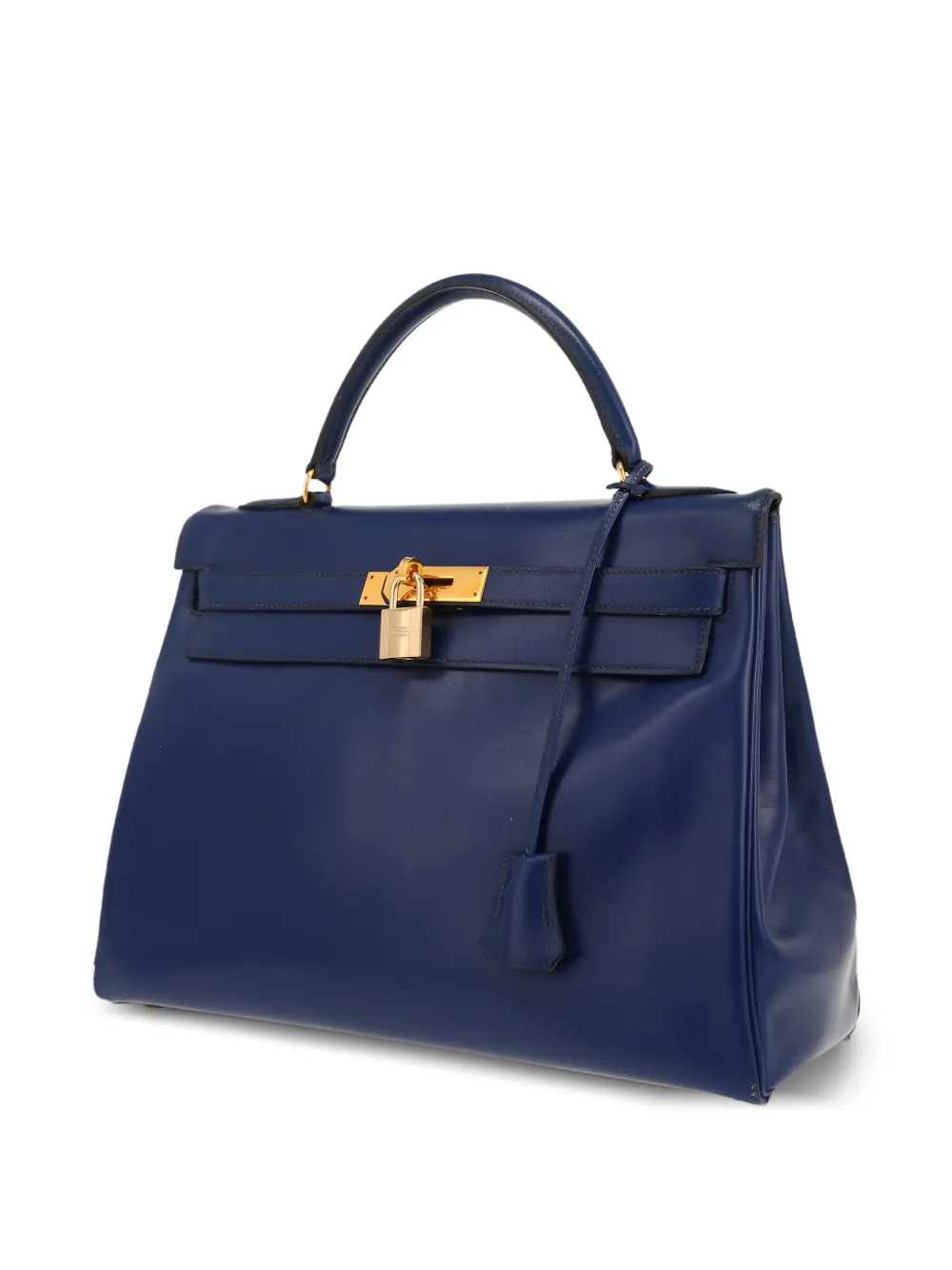 Hermès Pre-owned 1991 Kelly 32 Leather Tote Bag in Blue, view 5