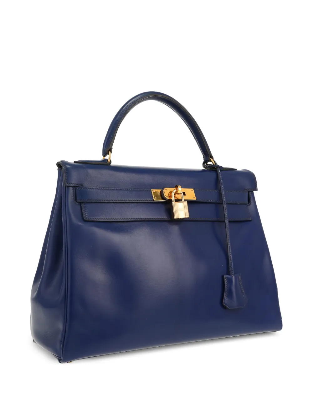 Hermès Pre-owned 1991 Kelly 32 Leather Tote Bag in Blue, view 4